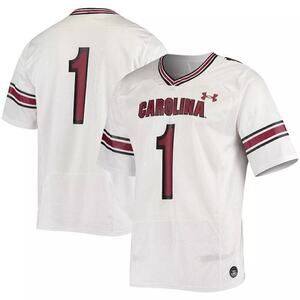 Under‎ Armour #1 White South Carolina Gamecocks Logo Replica Football Jersey